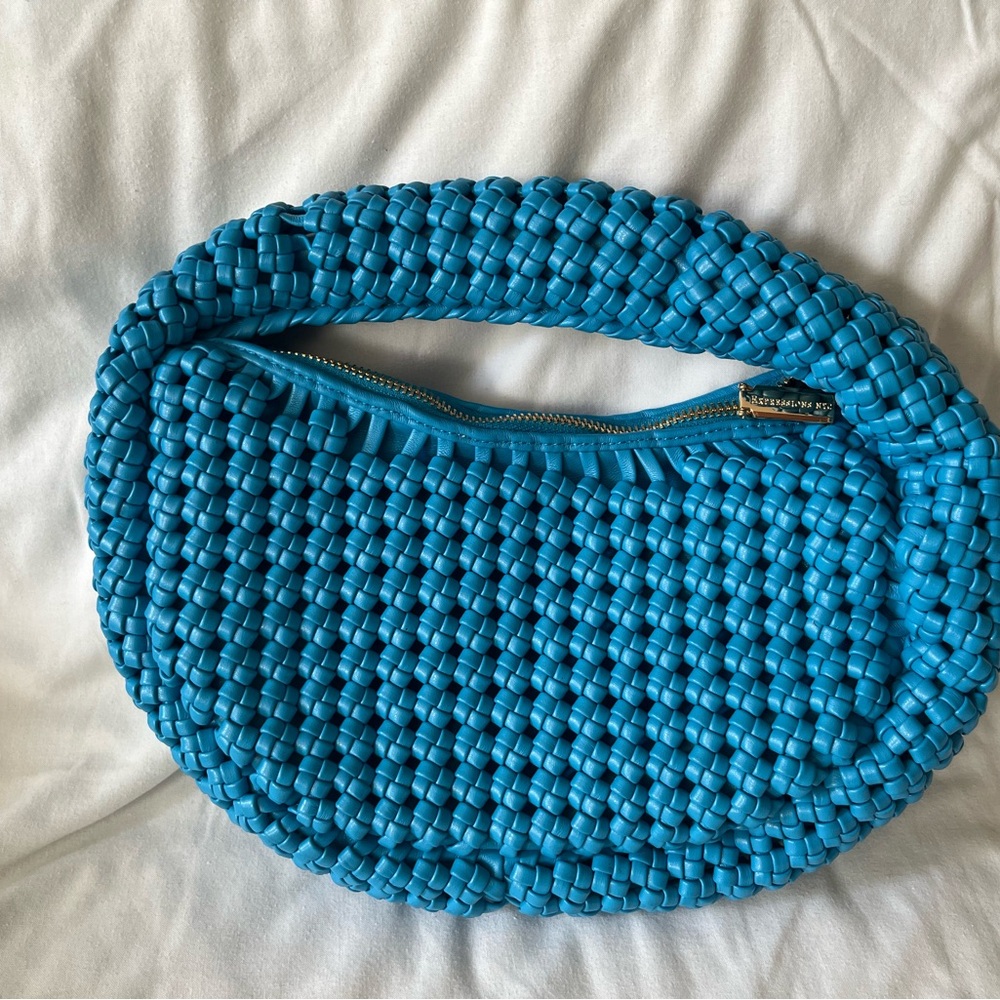 Expressions NYC Elegant Blue Woven Clutch